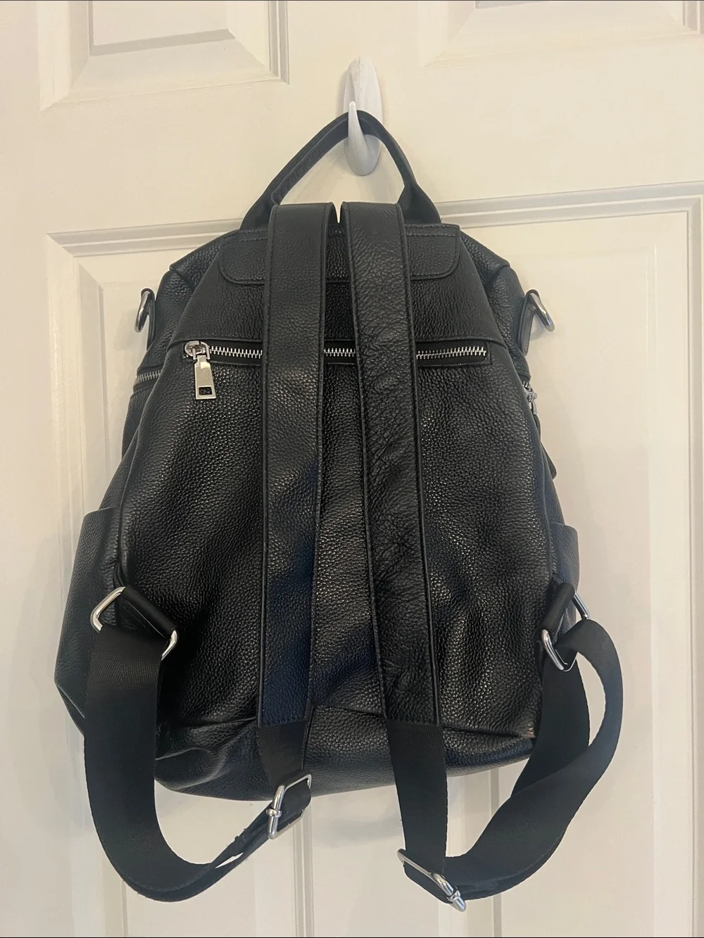 Black Leather Backpack Purse - Versatile Everyday Bag